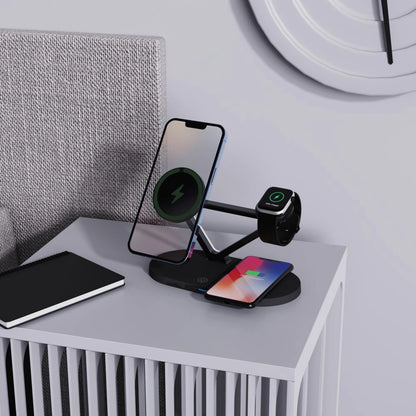 Tech-Protect QI15W-A41 3in1 Wireless Charger with MagSafe for Apple Devices - Black_5