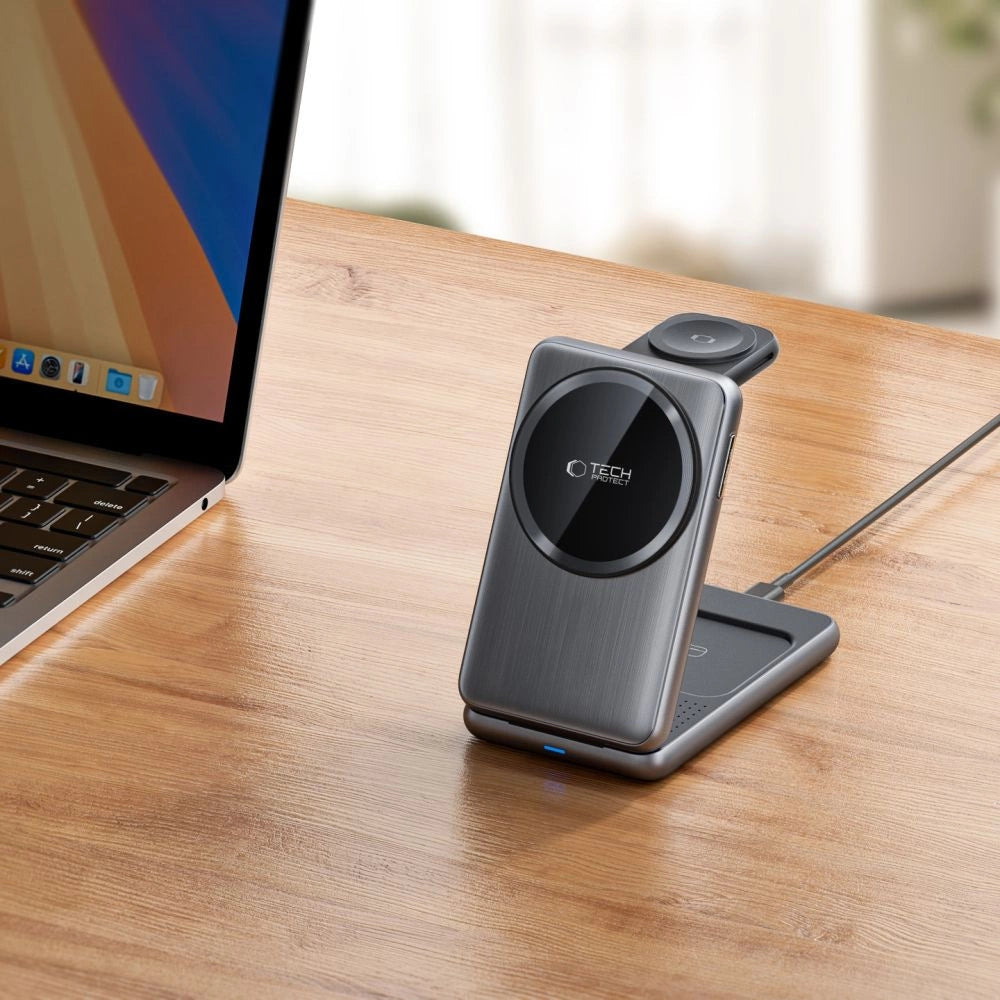 QI15W-A42 3in1 Inductive Charger with MagSafe for Apple Devices - Gray_5