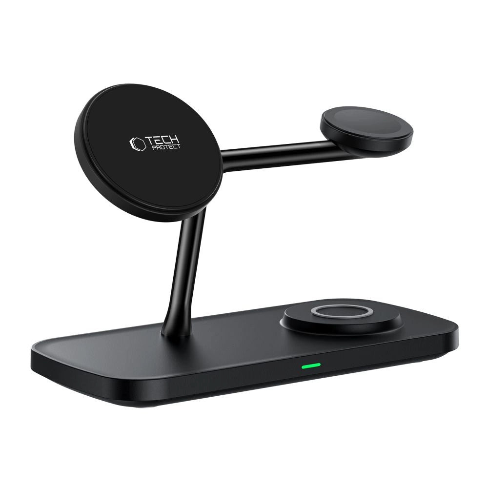 Tech-Protect QI15W-A45 3in1 Wireless Charger with MagSafe for Apple Devices - Black_2