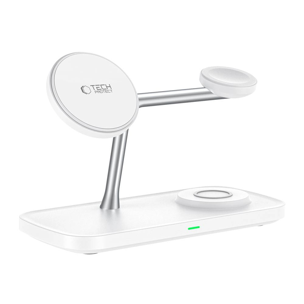 Tech-Protect QI15W-A45 3in1 Wireless Charger with MagSafe for Apple Devices - White_2