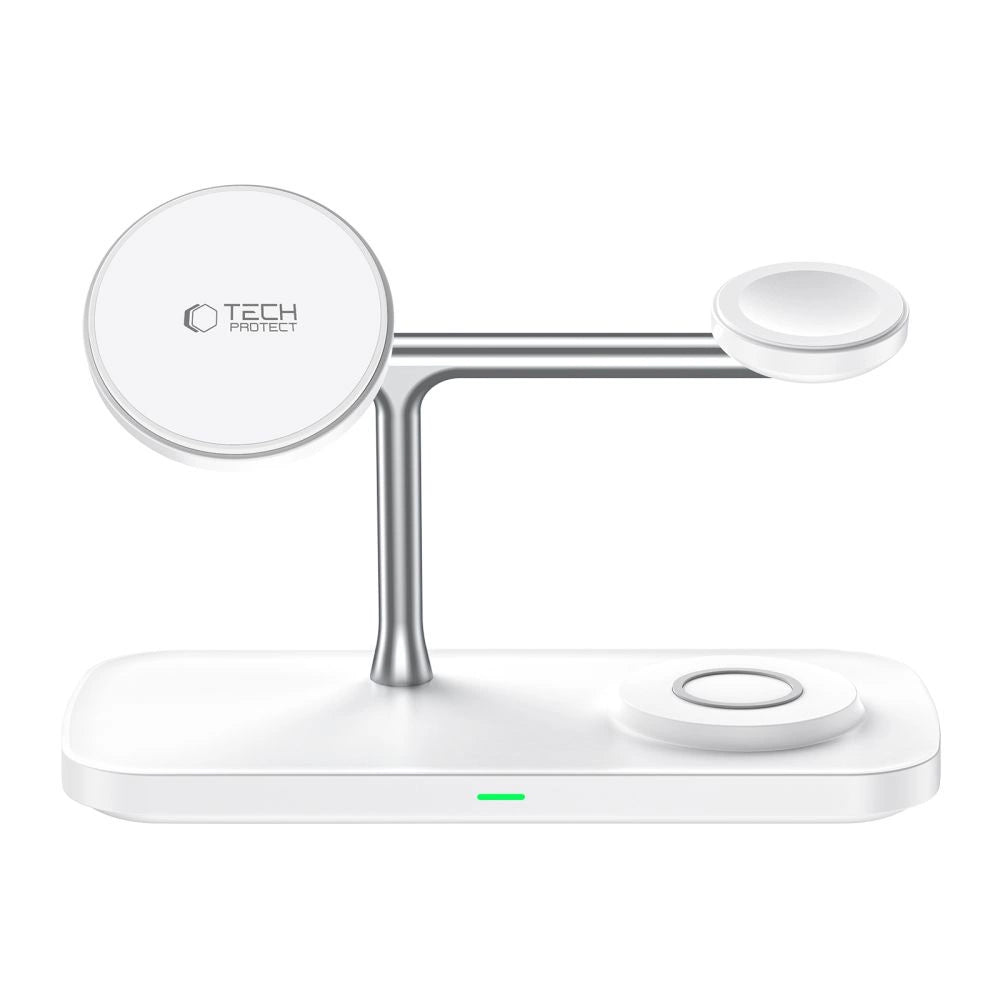 Tech-Protect QI15W-A45 3in1 Wireless Charger with MagSafe for Apple Devices - White_3