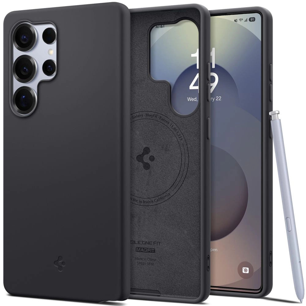 Spigen Silicone Fit Mag Case for Samsung Galaxy S25 Ultra - Black_0