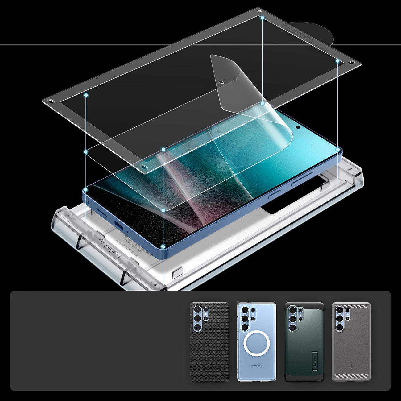 Spigen Elite Shield EZ FIT Hybrid Glass for Samsung Galaxy S25 Ultra - Transparent_7