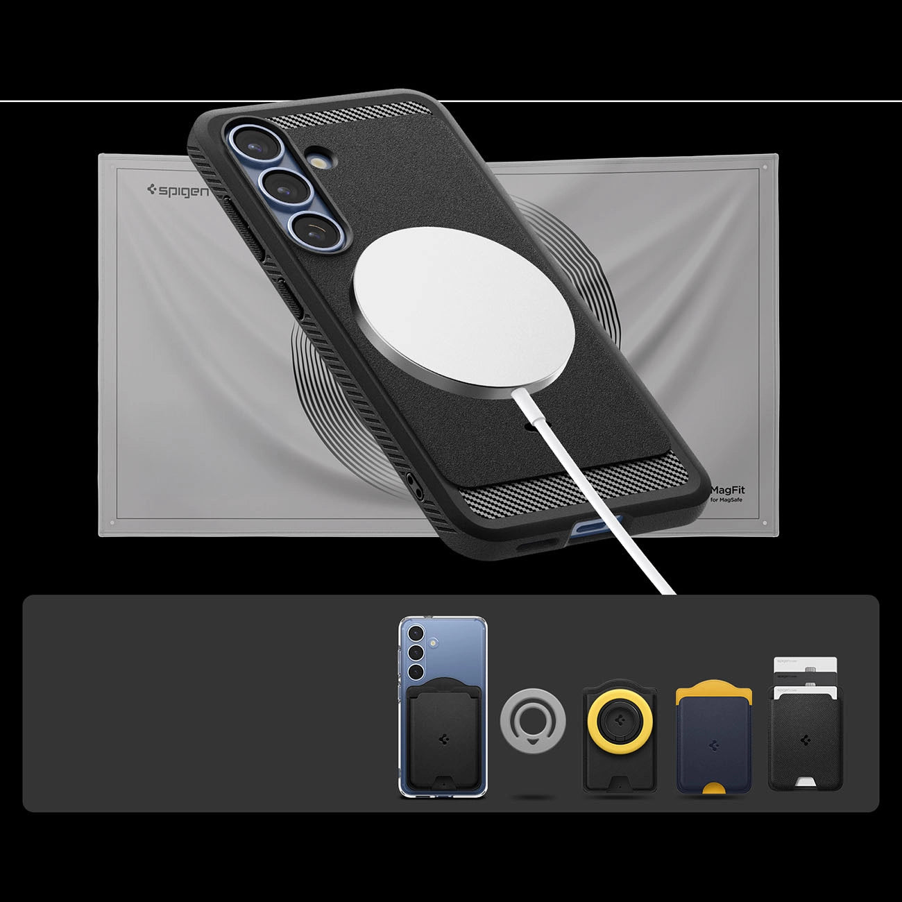 Spigen Rugged Armor Mag MagSafe Case for Samsung Galaxy S25 - Matte Black_3