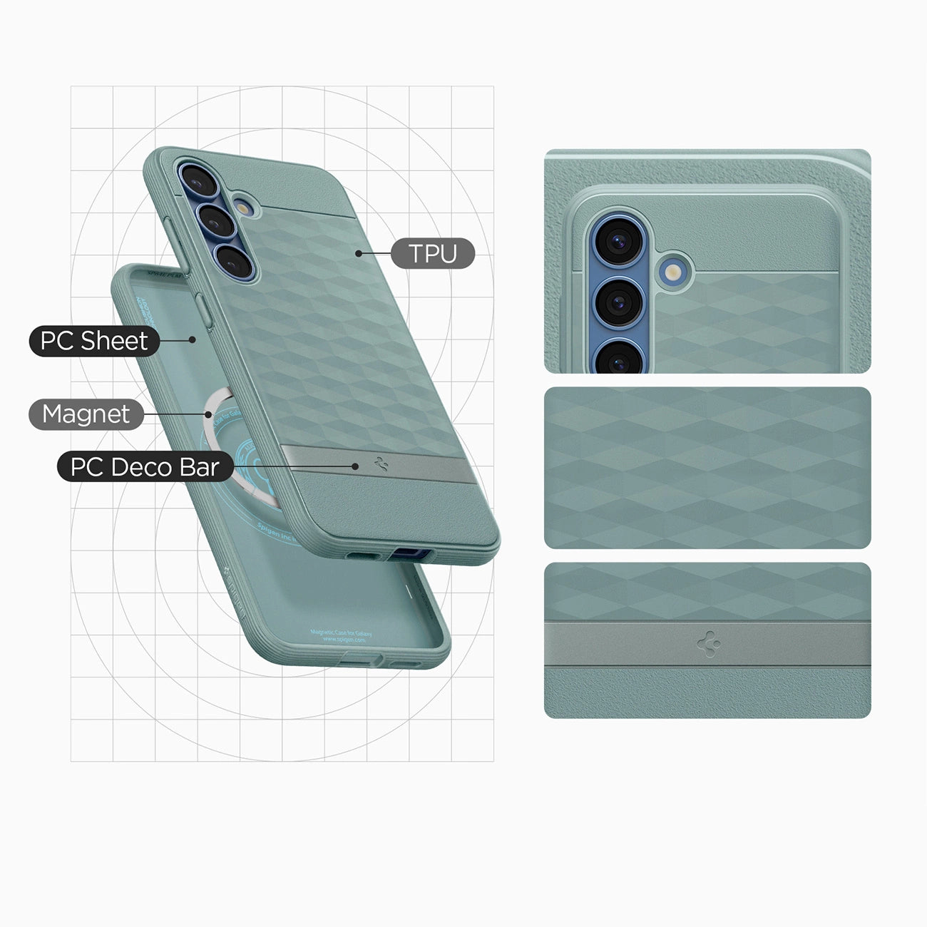 Caseology Parallax Mag MagSafe Samsung Galaxy S25 Case - Green_13