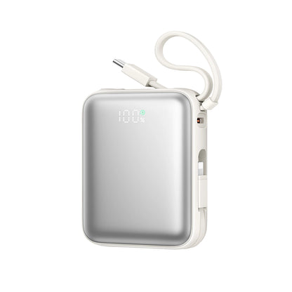 Joyroom JR-PBF27 10000mAh 22.5W Powerbank with Built-in USB-C and Lightning Cables - White_0
