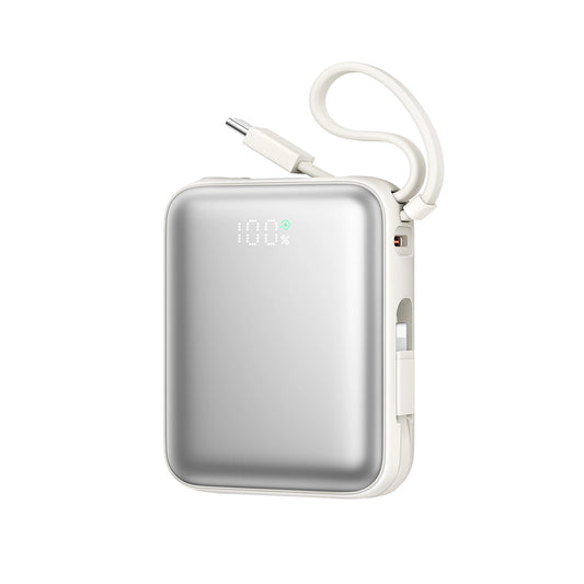 Joyroom JR-PBF27 10000mAh 22.5W Powerbank with Built-in USB-C and Lightning Cables - White_0