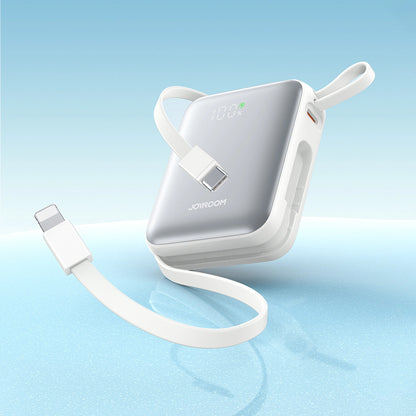 Joyroom JR-PBF27 10000mAh 22.5W Powerbank with Built-in USB-C and Lightning Cables - White_8