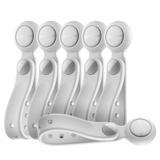 Joyroom JR-ZS422 Silicone Cable Tie with Magnet, Set of 6 - White_0