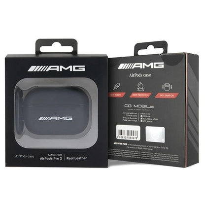AMG AMAP2SLWK AirPods Pro 2 (2022/2023) cover black/black Leather White Logo_3