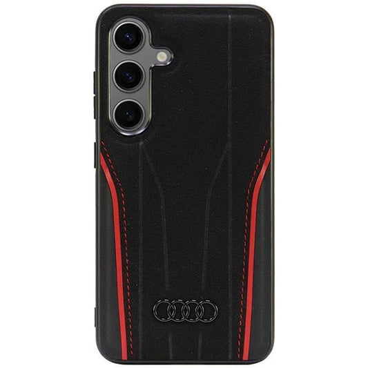 Audi Genuine Leather MagSafe S24 S921 black-red hardcase AU-TPUPCS24-R8/D3-RD_0