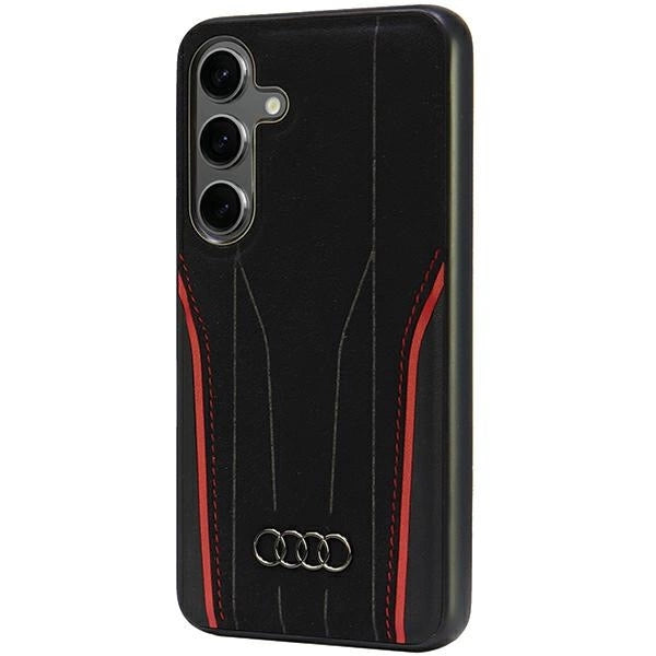 Audi Genuine Leather MagSafe S24 S921 black-red hardcase AU-TPUPCS24-R8/D3-RD_1