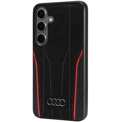 Audi Genuine Leather MagSafe S24 S921 black-red hardcase AU-TPUPCS24-R8/D3-RD_1