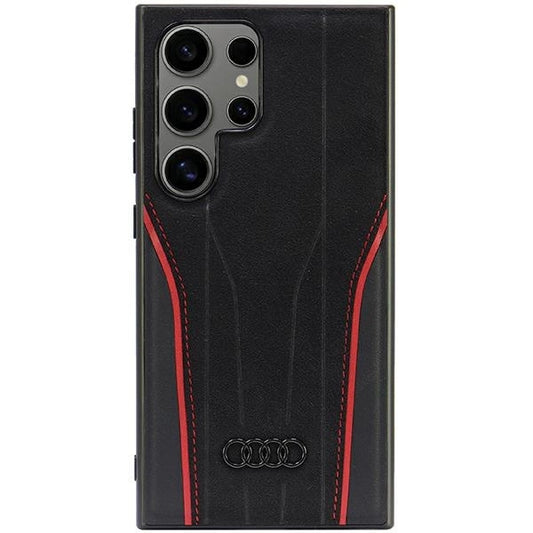 Audi Genuine Leather MagSafe S24 Ultra S928 black-red hardcase AU-TPUPCS24U-R8/D3-RD_0