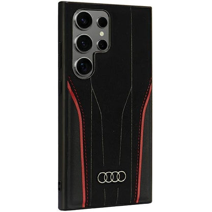 Audi Genuine Leather MagSafe S24 Ultra S928 black-red hardcase AU-TPUPCS24U-R8/D3-RD_2