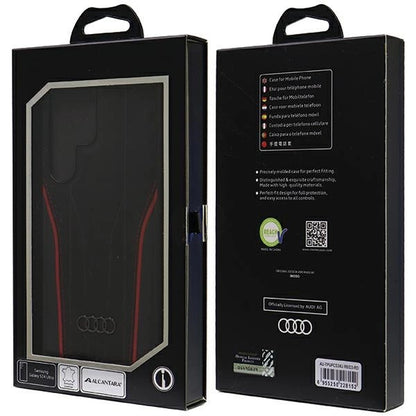 Audi Genuine Leather MagSafe S24 Ultra S928 black-red hardcase AU-TPUPCS24U-R8/D3-RD_6
