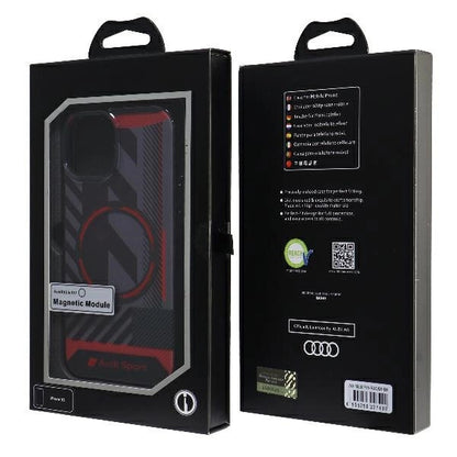 Audi IML Sport MagSafe Case iPhone 15 / 14 / 13 6.1" black/black hardcase AU-IMLMIP15-RSQ/D2-BK_6