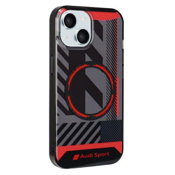Audi IML Sport MagSafe Case iPhone 15 / 14 Plus Plus 6.7" black/black hardcase AU-IMLMIP15M-RSQ/D2-BK_2