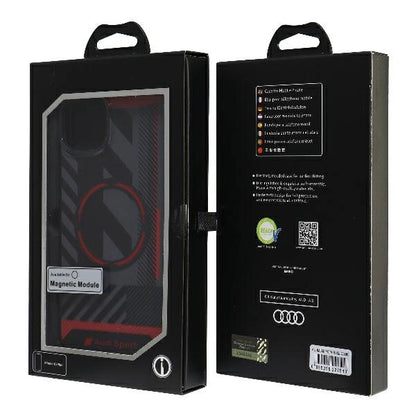 Audi IML Sport MagSafe Case iPhone 15 / 14 Plus Plus 6.7" black/black hardcase AU-IMLMIP15M-RSQ/D2-BK_6