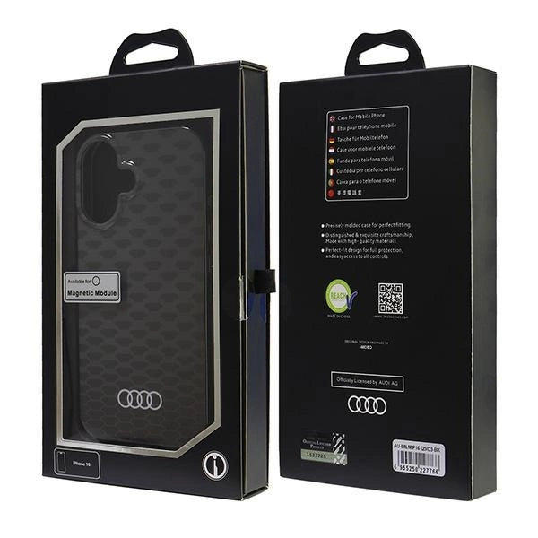 Audi IML Stitching Pattern MagSafe iPhone 16 6.1" black/black hardcase AU-IMLMIP16-Q5/D3-BK_6