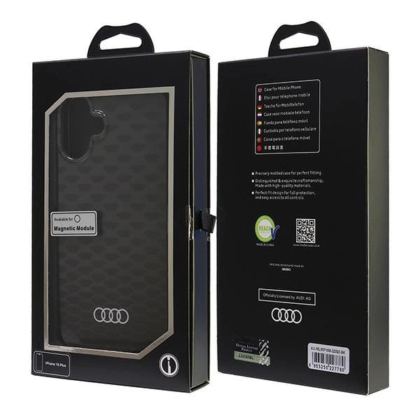 Audi IML Stitching Pattern MagSafe iPhone 16 Plus 6.7" black/black hardcase AU-IMLMIP16M-Q5/D3-BK_6