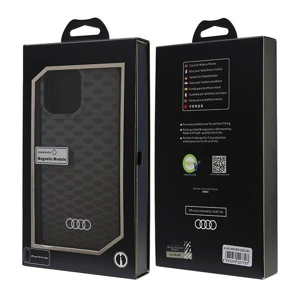 Audi IML Stitching Pattern MagSafe iPhone 16 Pro Max 6.9" black/black hardcase AU-IMLMIP16PM-Q5/D3-BK_6