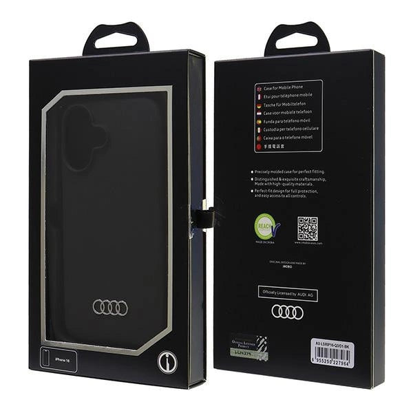 Audi Silicone Case iPhone 16 6.1" black/black hardcase AU-LSRIP16-Q3/D1-BK_6