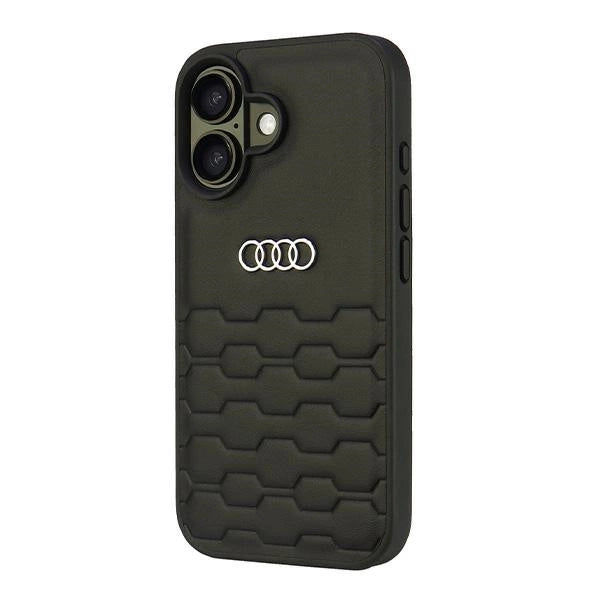 Audi Synthetic Leather iPhone 16 6.1" black/black hardcase AU-TPUPCIP16-GT/D2-BK_1
