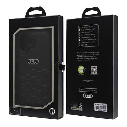 Audi Synthetic Leather iPhone 16 6.1" black/black hardcase AU-TPUPCIP16-GT/D2-BK_6