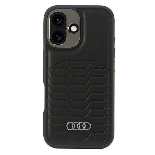 Audi Synthetic Leather MagSafe iPhone 16 6.1" black/black hardcase AU-TPUPCMIP16-GT/D3-BK_0