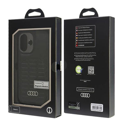 Audi Synthetic Leather MagSafe iPhone 16 6.1" black/black hardcase AU-TPUPCMIP16-GT/D3-BK_6