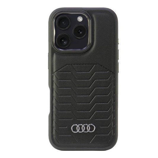 Audi Synthetic Leather MagSafe iPhone 16 Pro 6.3" black/black hardcase AU-TPUPCMIP16P-GT/D3-BK_0