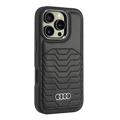 Audi Synthetic Leather MagSafe iPhone 16 Pro 6.3" black/black hardcase AU-TPUPCMIP16P-GT/D3-BK_1