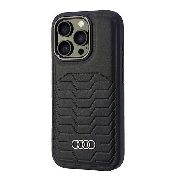 Audi Synthetic Leather MagSafe iPhone 16 Pro 6.3" black/black hardcase AU-TPUPCMIP16P-GT/D3-BK_2