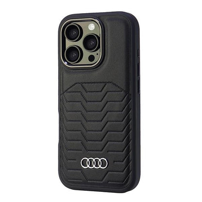 Audi Synthetic Leather MagSafe iPhone 16 Pro 6.3" black/black hardcase AU-TPUPCMIP16P-GT/D3-BK_2