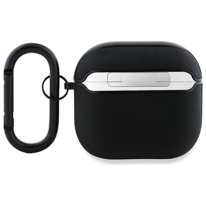 BMW BMA4SSLBK AirPods 4 cover black/black Geniune Leather Silver Logo_1