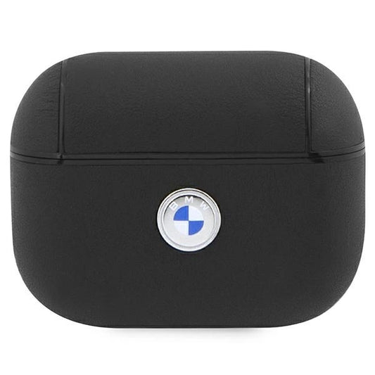 BMW BMAP2SSLBK AirPods Pro 2 (2022/2023) cover black/black Geniune Leather Silver Logo_0