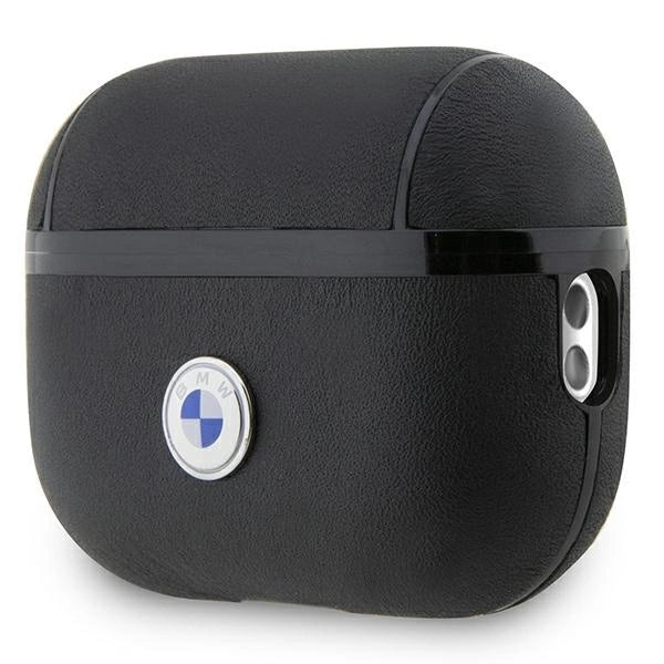 BMW BMAP2SSLBK AirPods Pro 2 (2022/2023) cover black/black Geniune Leather Silver Logo_2