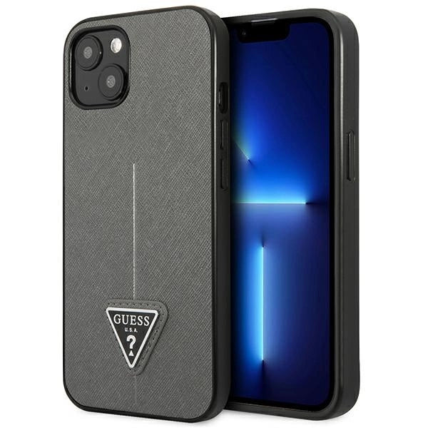 Guess SaffianoTriangle Logo case for iPhone 13 / 14 / 15 6.1" - silver_0
