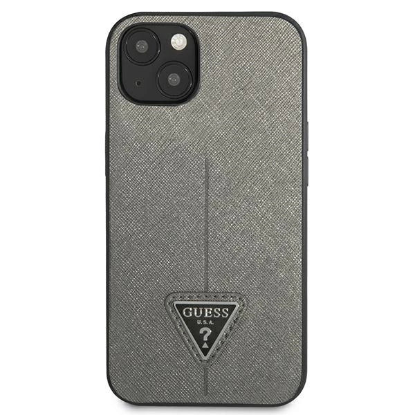 Guess SaffianoTriangle Logo case for iPhone 13 / 14 / 15 6.1" - silver_2