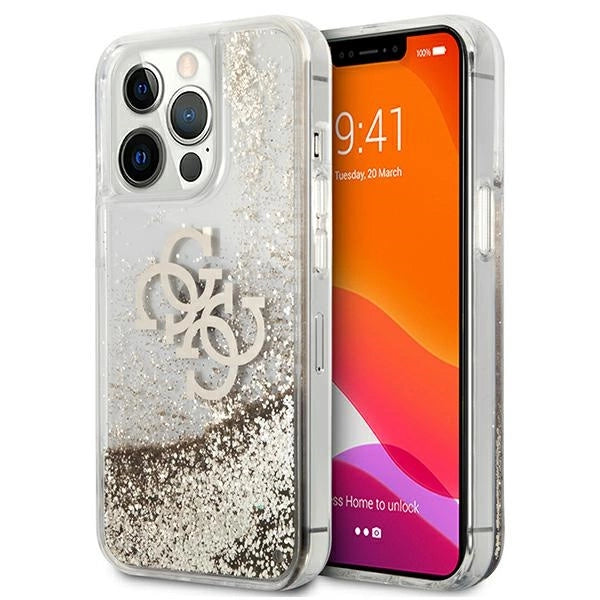 Guess 4G Big Liquid Glitter case for iPhone 13 Pro Max 6.7" - gold_0