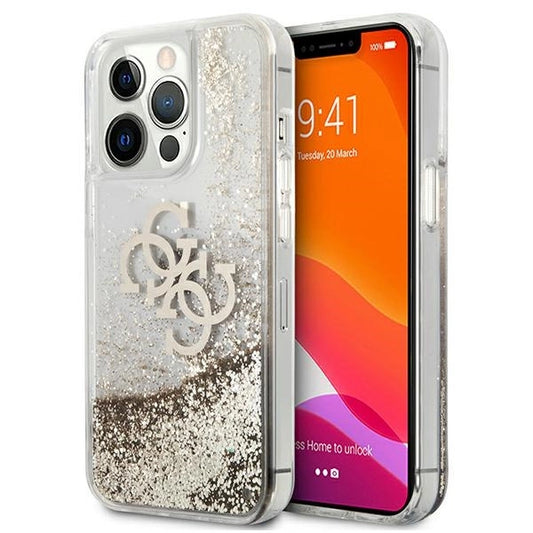 Guess 4G Big Liquid Glitter case for iPhone 13 Pro Max 6.7" - gold_0
