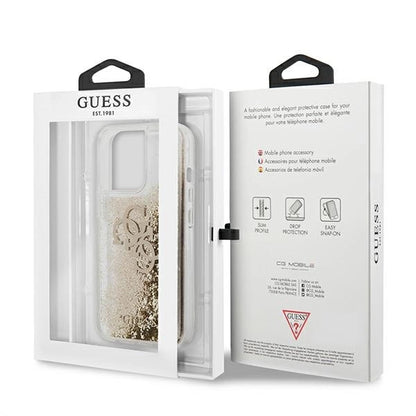 Guess 4G Big Liquid Glitter case for iPhone 13 Pro Max 6.7" - gold_7