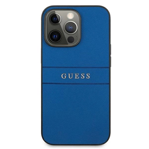 Guess Saffiano Strap Case for iPhone 13 Pro Max 6.7" - Blue_2