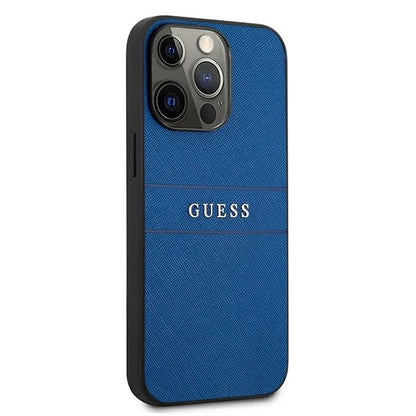 Guess Saffiano Strap Case for iPhone 13 Pro Max 6.7" - Blue_3