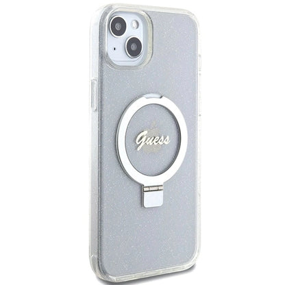 Guess GUHMP15MHRSGSD iPhone 15 Plus / 14 Plus 6.7&quot; transparent/transparent hardcase Ring Stand Script Glitter MagSafe_3