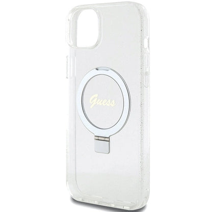 Guess GUHMP15MHRSGSD iPhone 15 Plus / 14 Plus 6.7&quot; transparent/transparent hardcase Ring Stand Script Glitter MagSafe_5