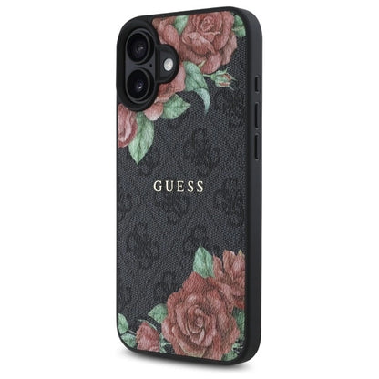 Guess GUHMP16SP4ROPEMCK iPhone 16 6.1&quot; black/black hardcase 4G Flowers Print MagSafe_1
