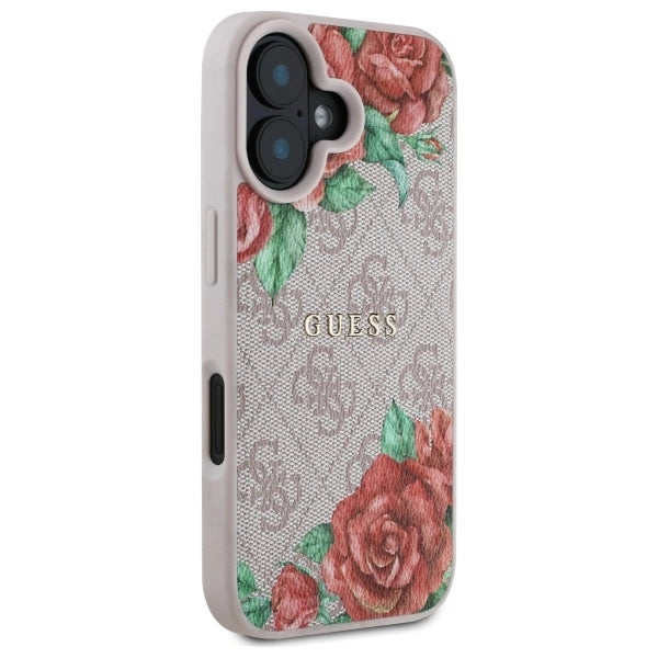 Guess GUHMP16SP4ROPEMCP iPhone 16 6.1&quot; pink/pink hardcase 4G Flowers Print MagSafe_3