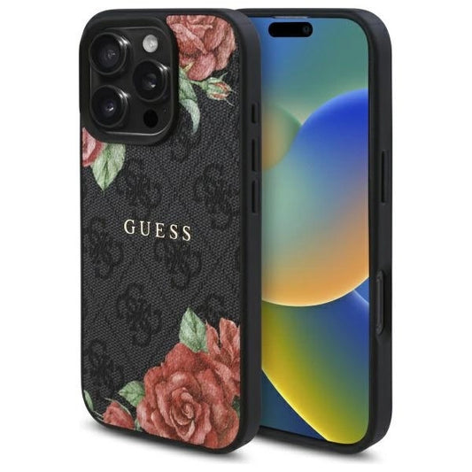 Guess GUHMP16XP4ROPEMCK iPhone 16 Pro Max 6.9&quot; black/black hardcase 4G Flowers Print MagSafe_0